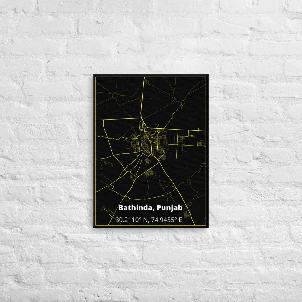 Bathinda Map Canvas