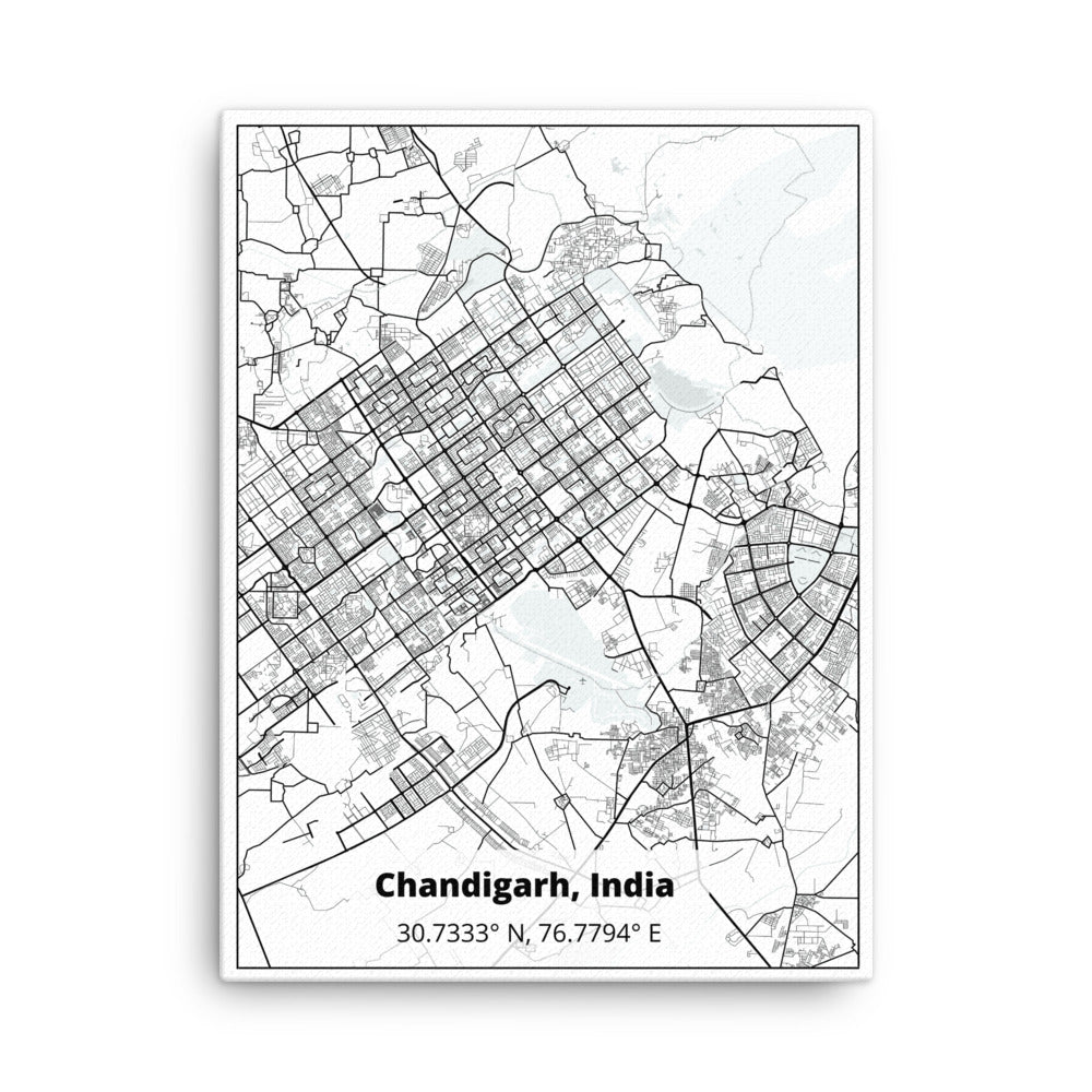 Chandigarh Map Canvas
