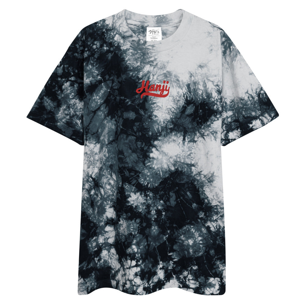 Hanji Embroidery Oversized tie-dye t-shirt