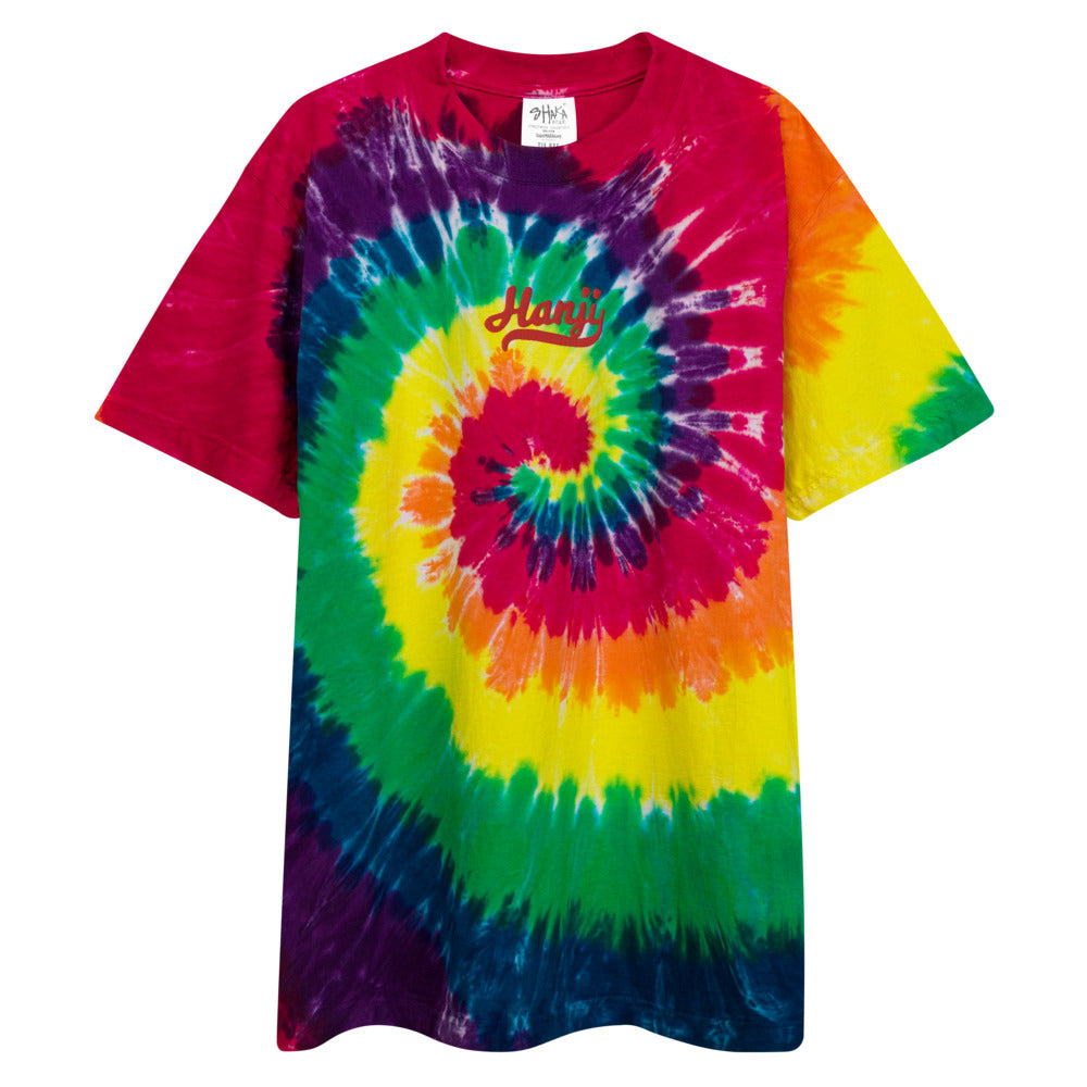 Hanji Embroidery Oversized tie-dye t-shirt