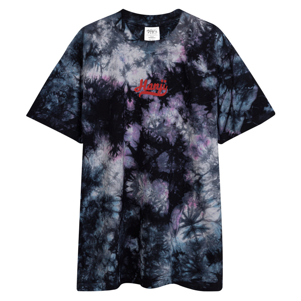 Hanji Embroidery Oversized tie-dye t-shirt