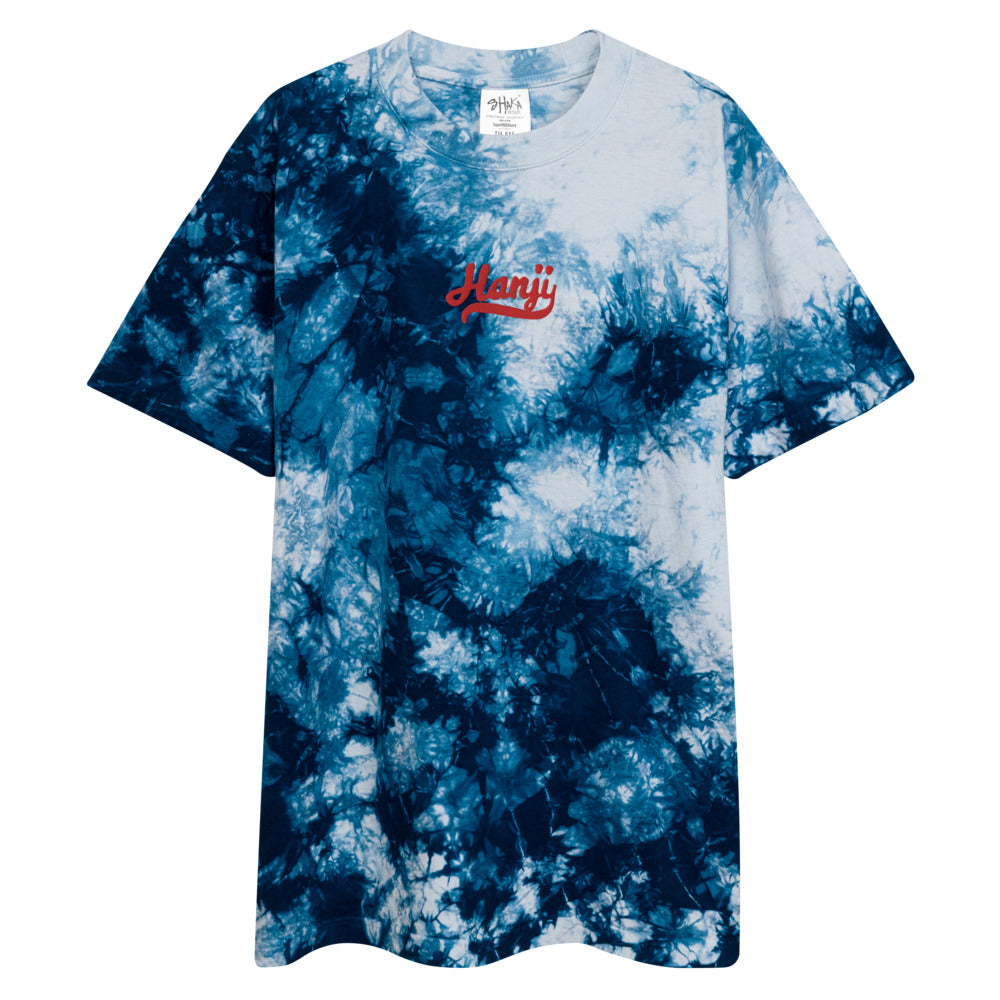 Hanji Embroidery Oversized tie-dye t-shirt