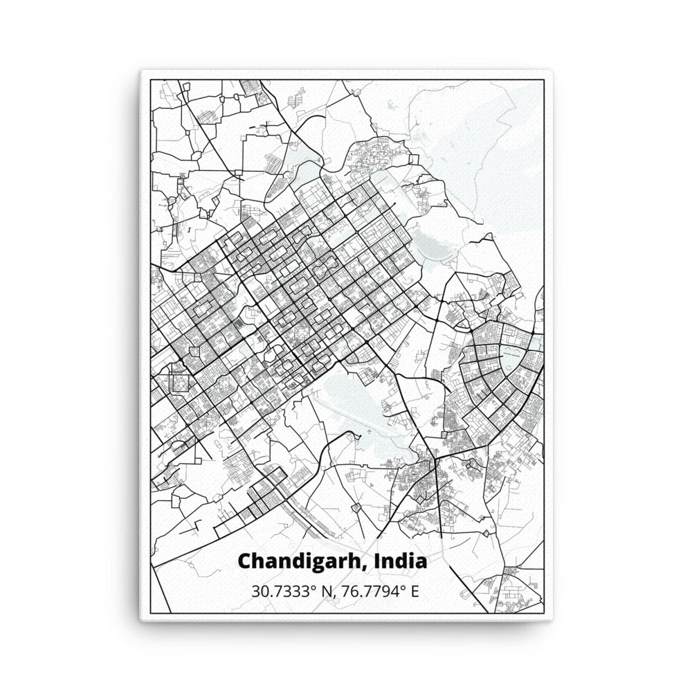 Chandigarh Map Canvas