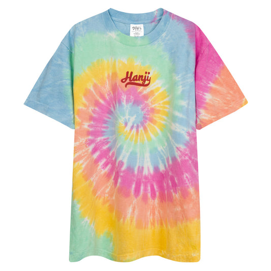 Hanji Embroidery Oversized tie-dye t-shirt