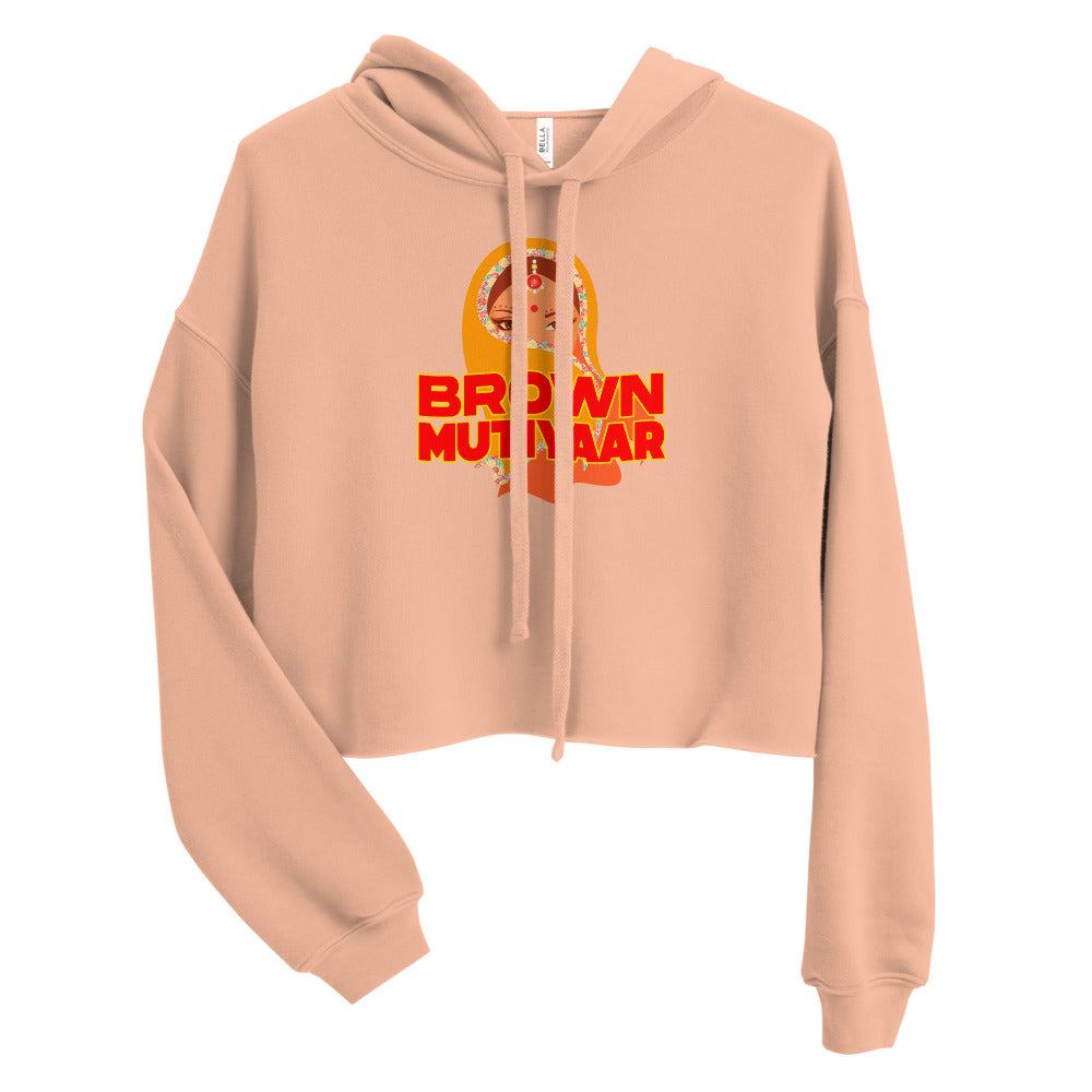 Brown Mutiyaar Crop Hoodie